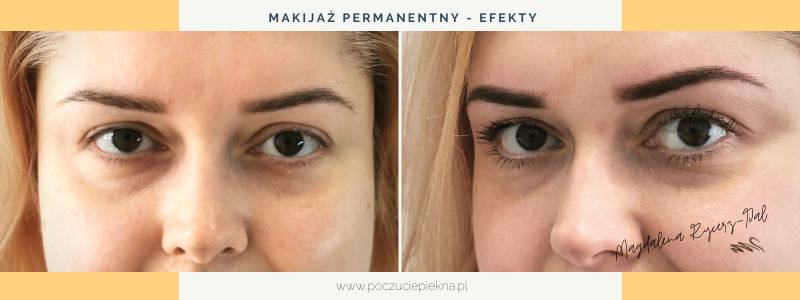 Makijaż permanentny brwi - efekty pigmentacji u klienta