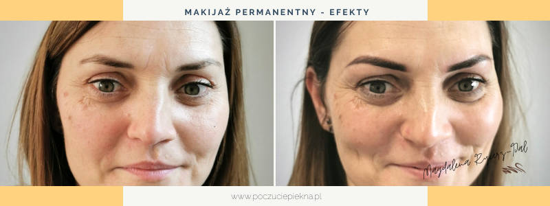 Makijaż permanentny brwi - efekty pigmentacji u klienta
